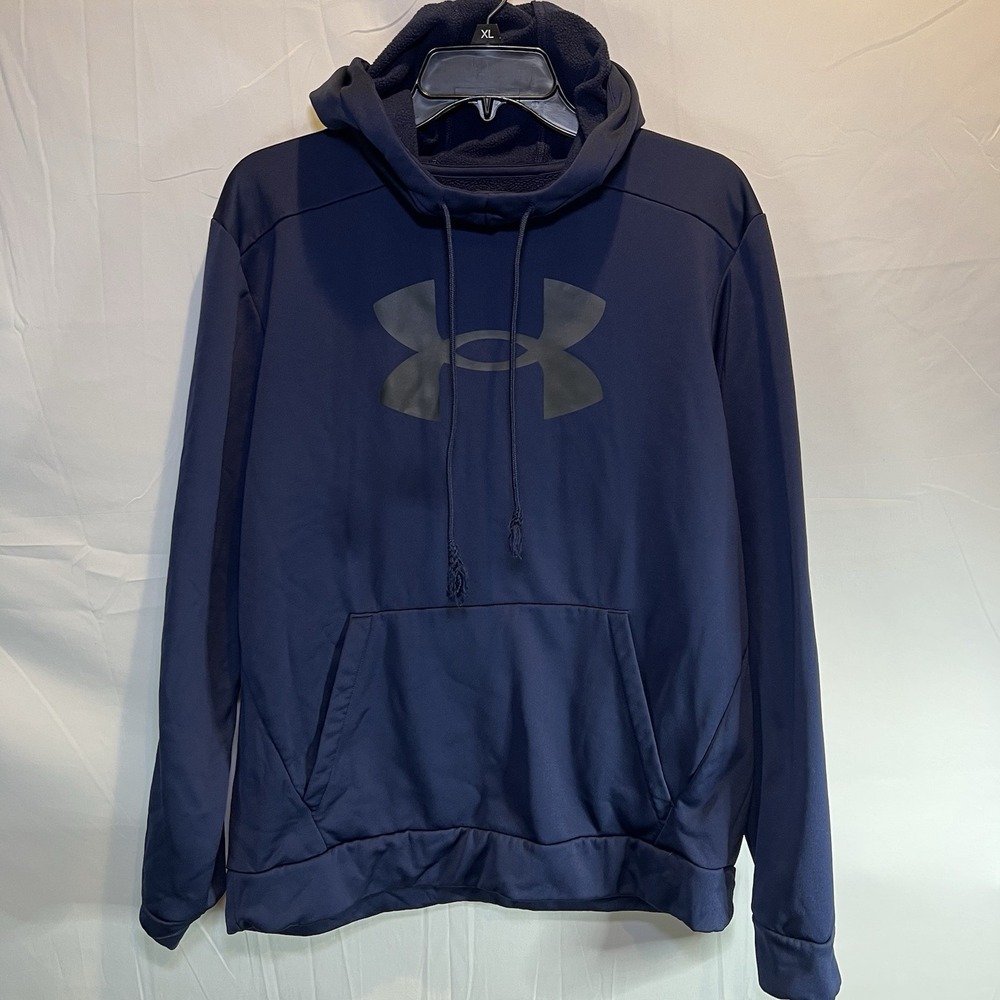 Under Armour Mens Pullover Hoodie Logo Size‎ Large Loose Blue Training Workout